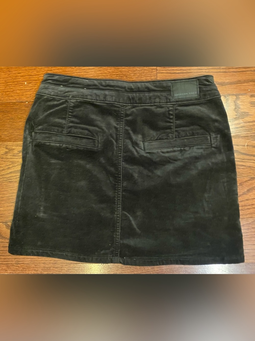 American Eagle Skirt Sz 2 Black Faux Suede Pockets Waist 14” Length 14” - Picture 3 of 6